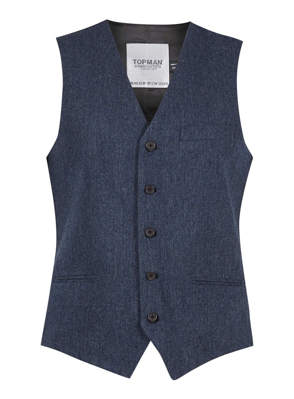 Topman Premium Blue Tweed Suit Vest in Blue for Men | Lyst