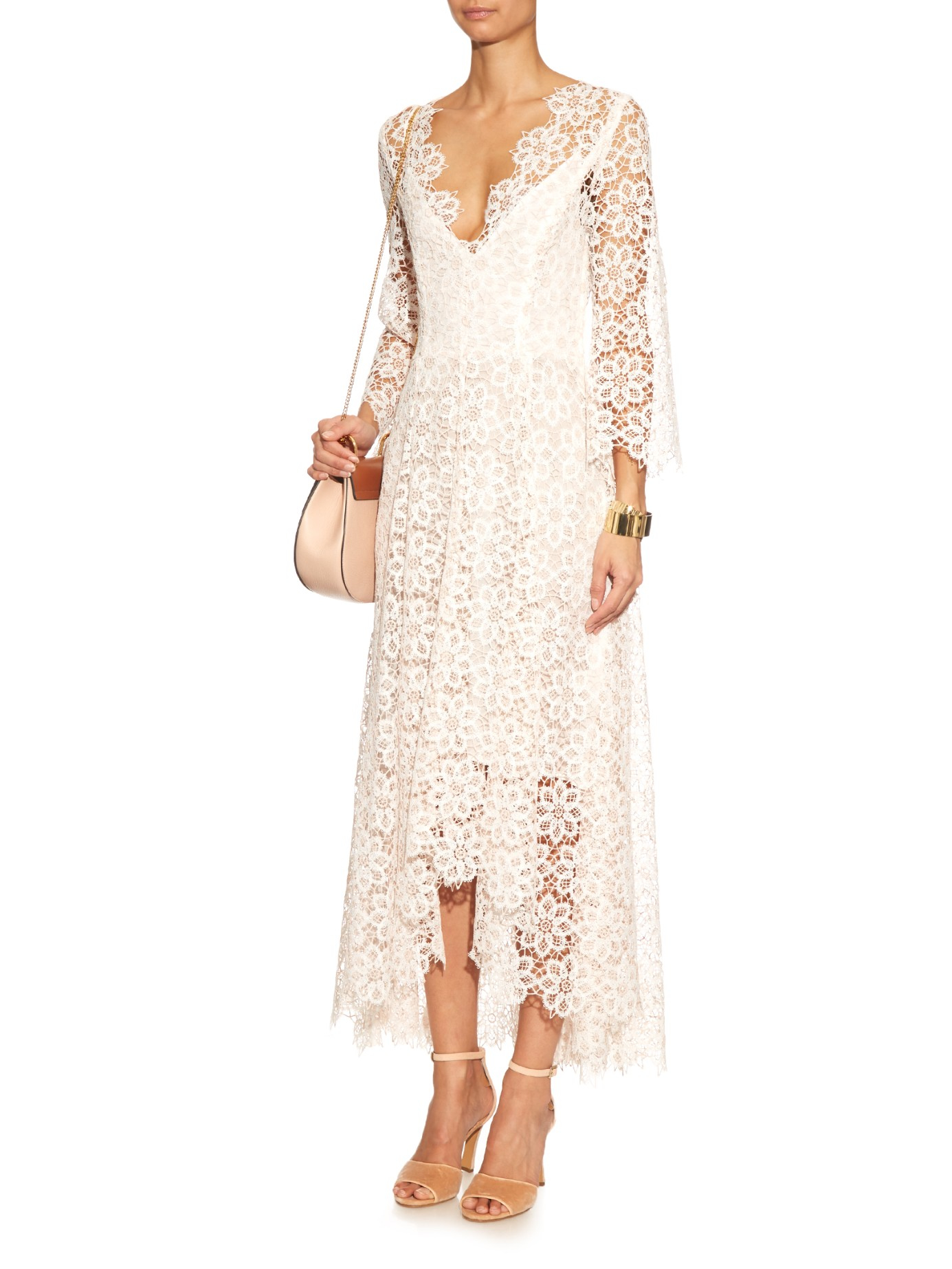 Lyst Zimmermann Empire Guipure Lace Dress In Pink Gallery