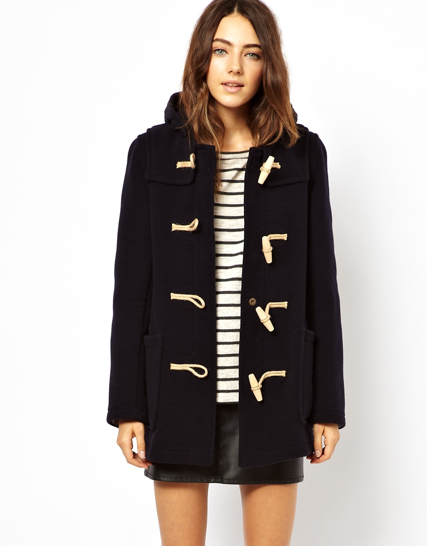 Lyst - Gloverall Classic Mid Duffle Coat with Wood Jute Fastenings in Blue