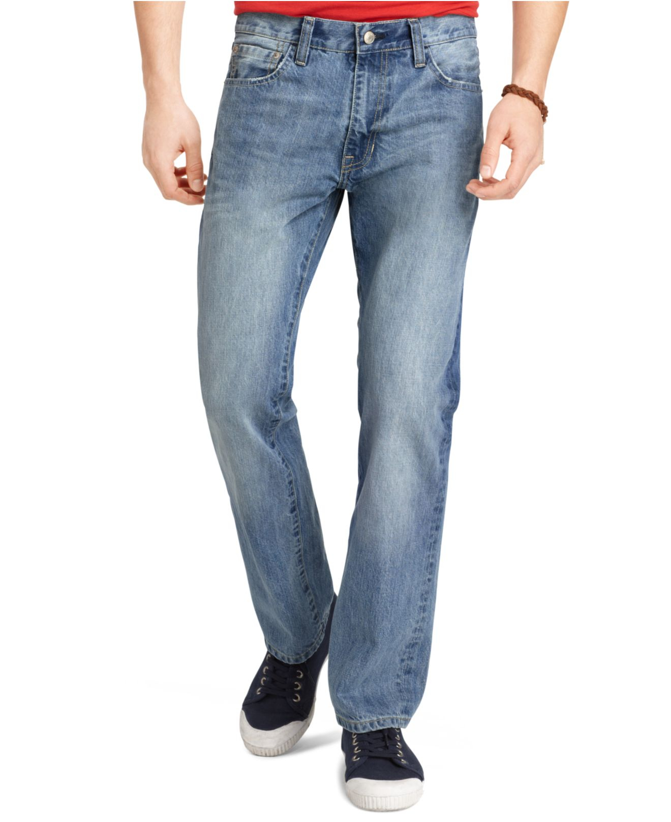 Lyst - Izod Regular-Fit Light Vintage Wash Jeans in Blue for Men