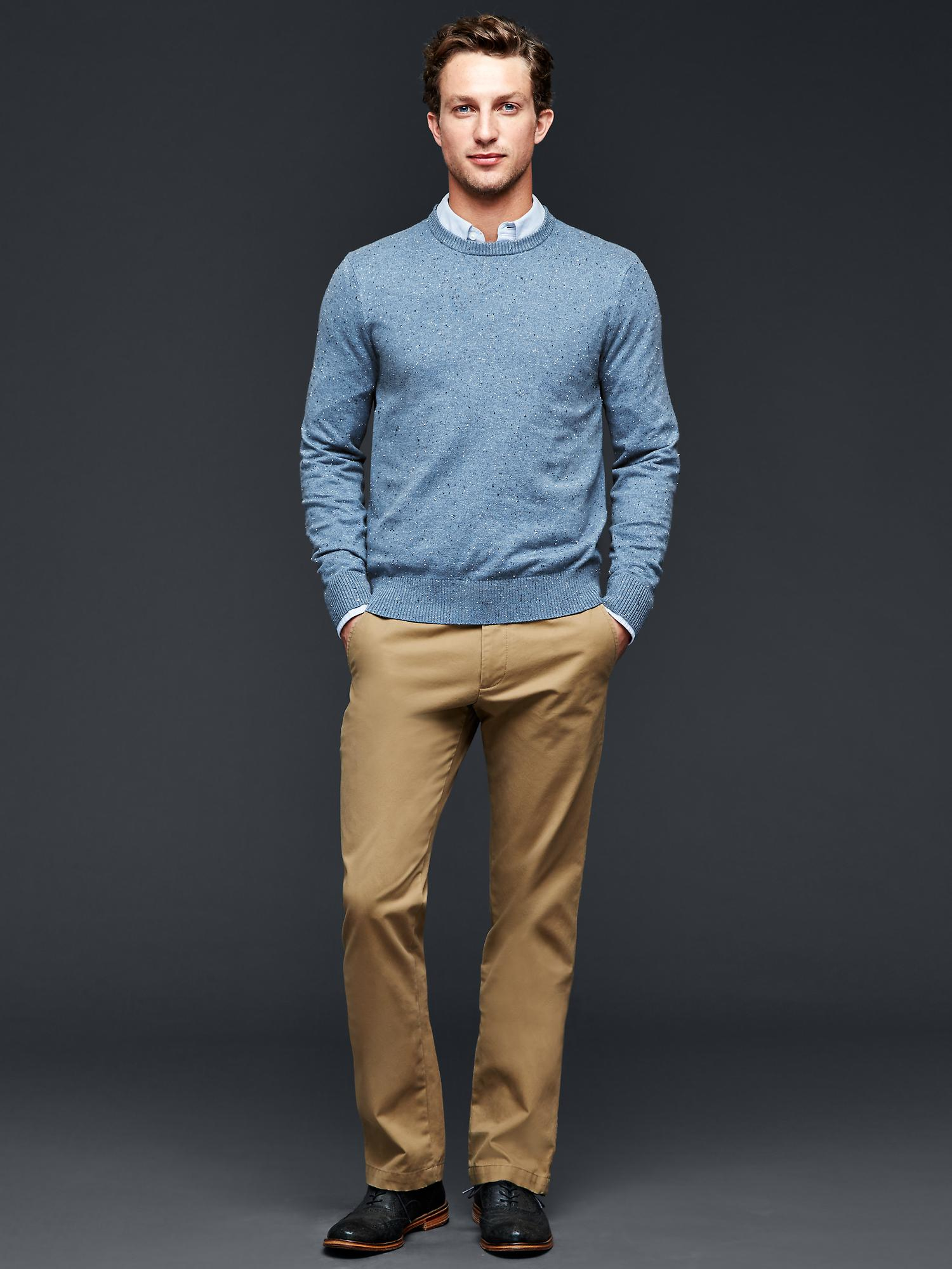 Gap Nep Cotton Cashmere Crew Sweater in Blue for Men | Lyst