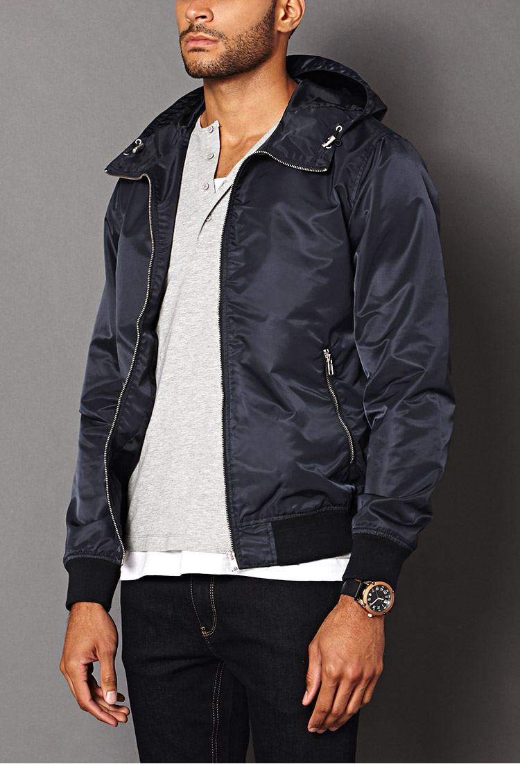 forever 21 hooded bomber jacket
