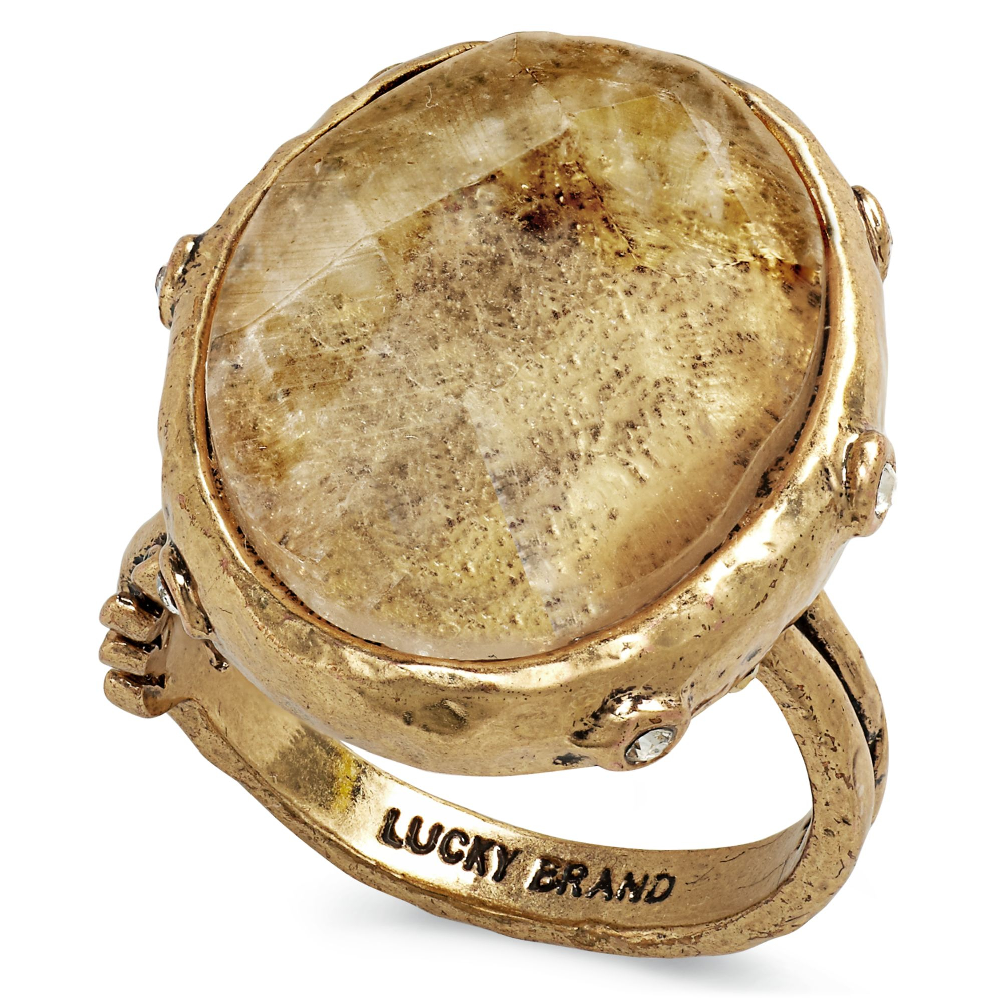 Lucky brand Goldtone Glass Stone Ring in Metallic Lyst