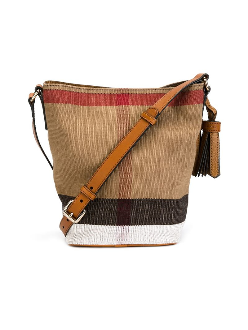 Burberry | Brown Checked Canvas Cross-Body Bag | Lyst
