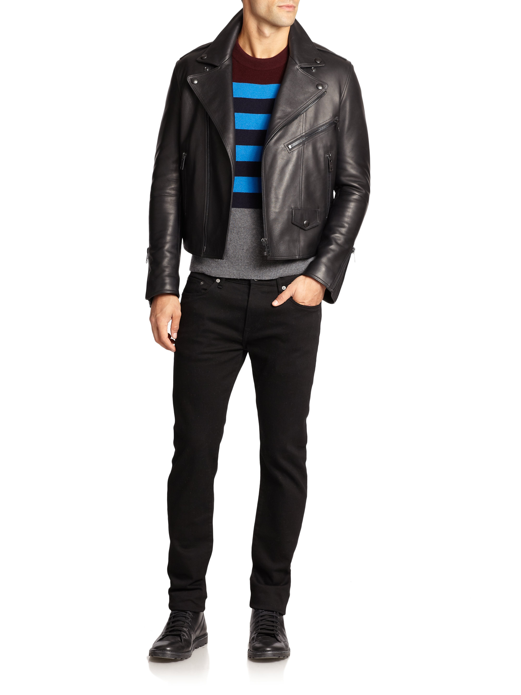 Burberry Brit Hyde Leather Jacket In Brown For Men Lyst Gallery