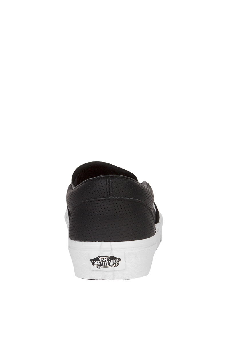 Lyst Vans Classic Slipon Perforated Leather Sneakers in Black