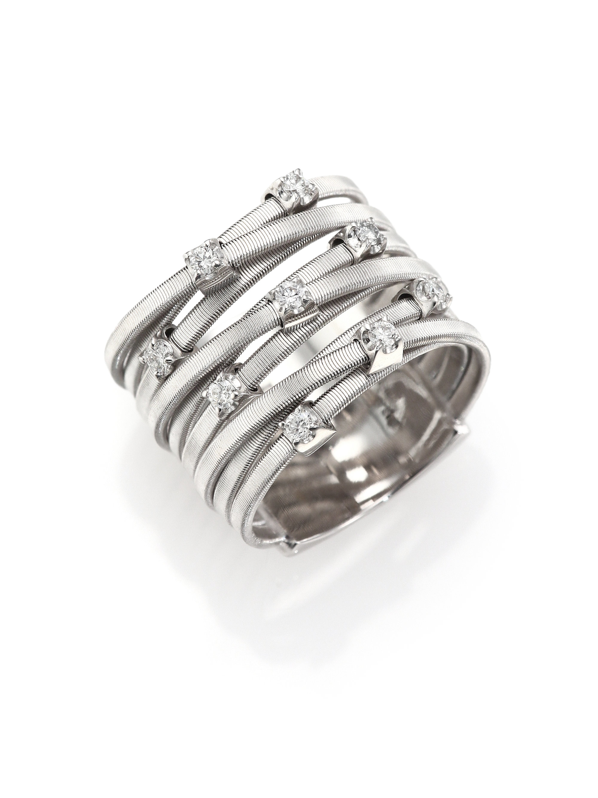 Marco bicego Goa Diamond & 18k White Gold Nine-strand Ring in Metallic ...