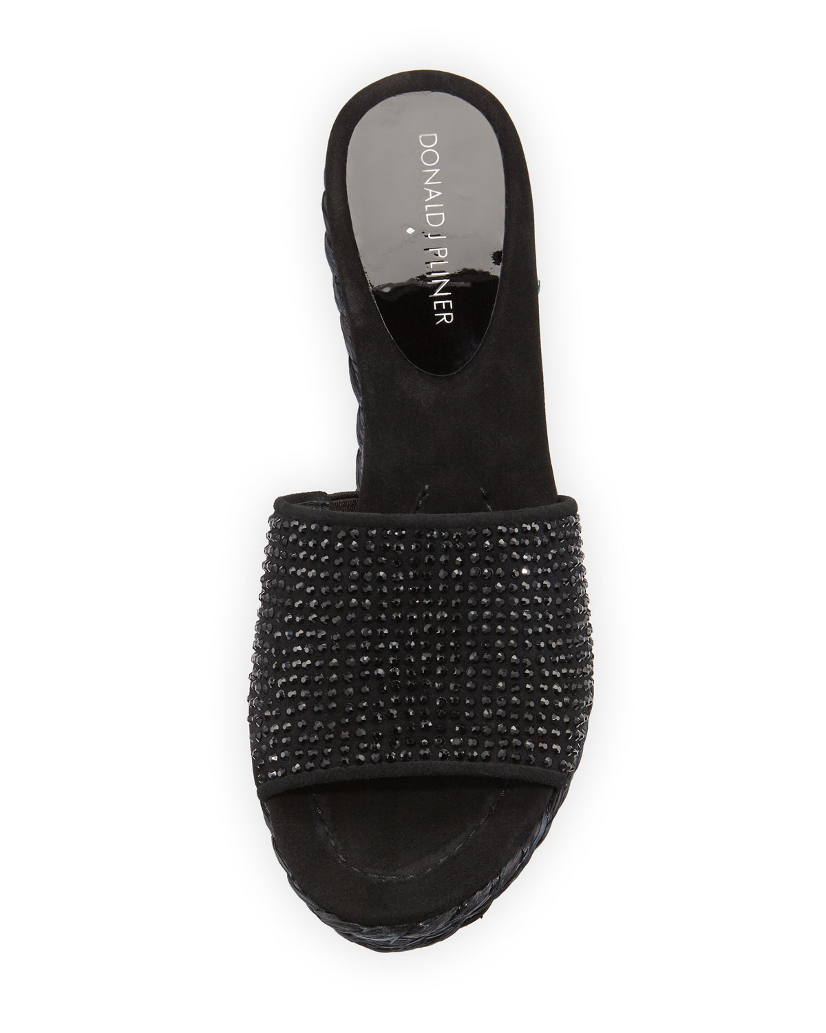 Lyst - Donald J Pliner Frida Rhinestone Wedge Slide Sandal in Black