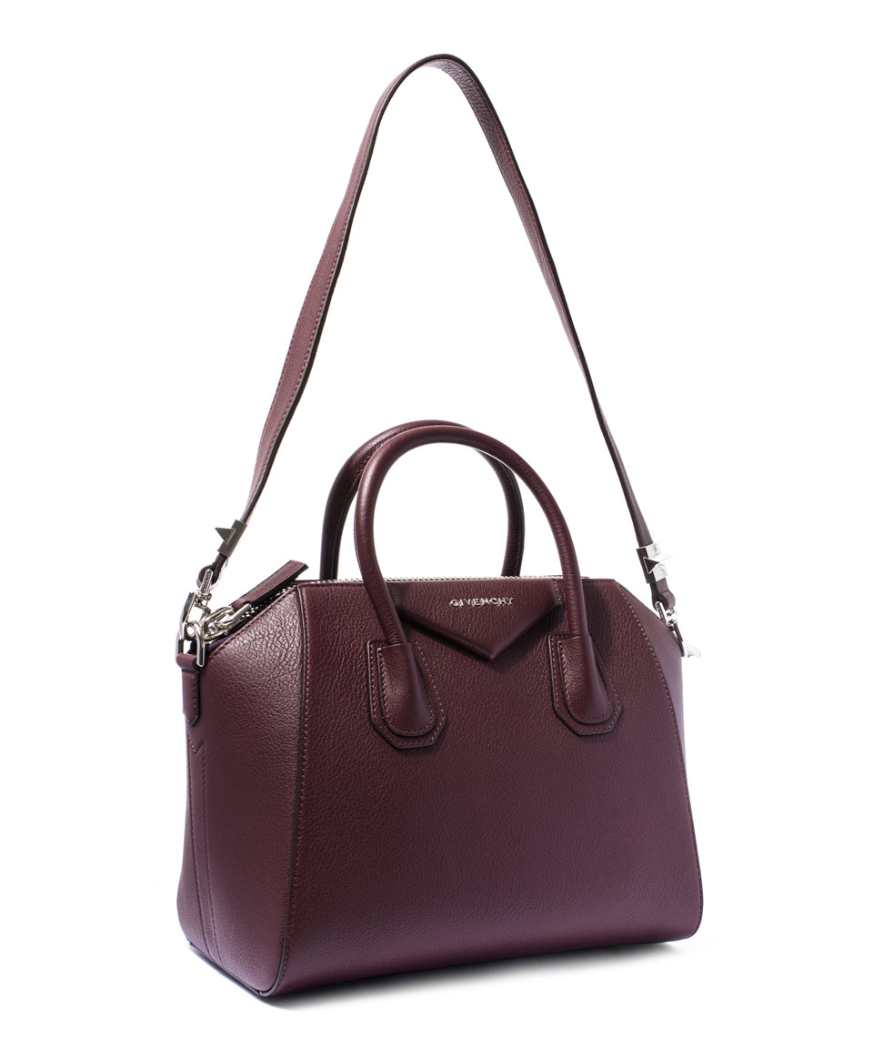 Lyst Givenchy Small Burgundy Antigona Sugar Pebbled Leather Bag In Gallery