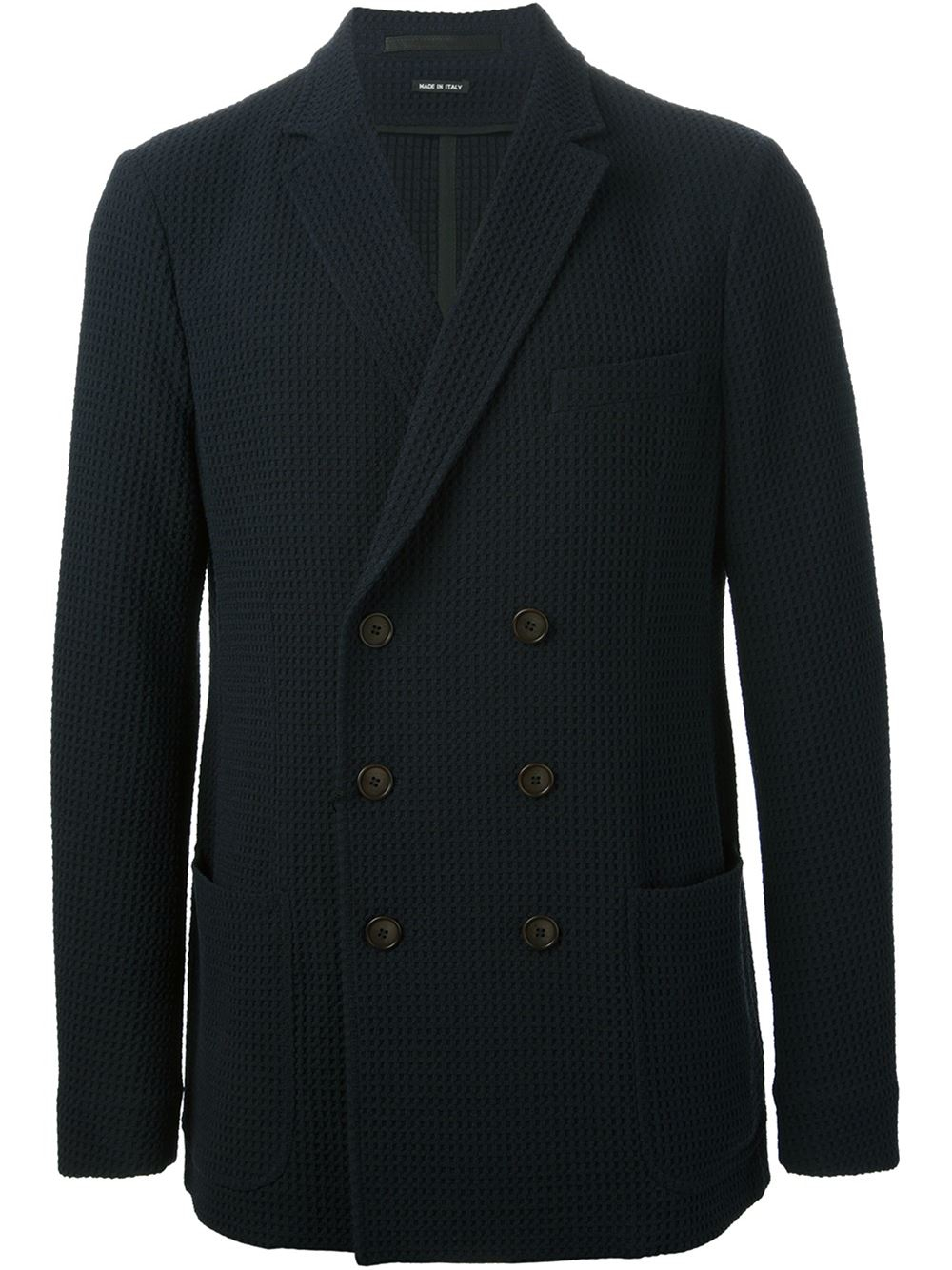 Giorgio Armani Double Breasted Blazer In Blue For Men Lyst 6255