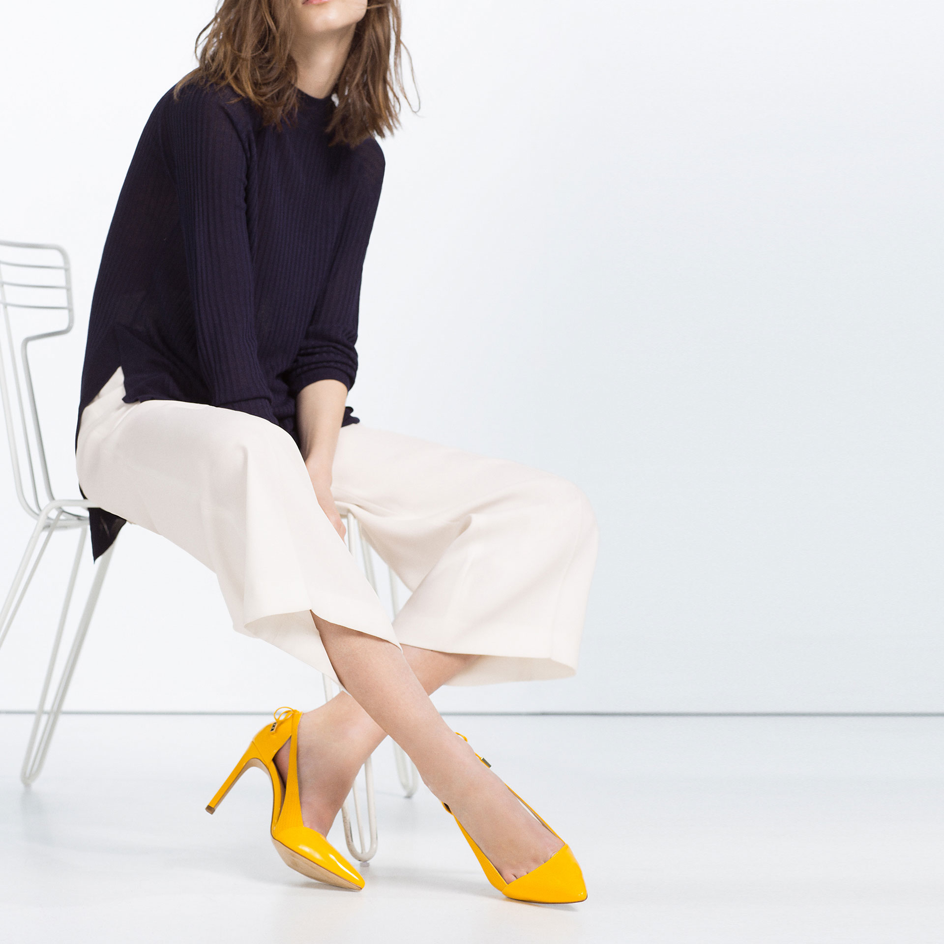 zara heels yellow