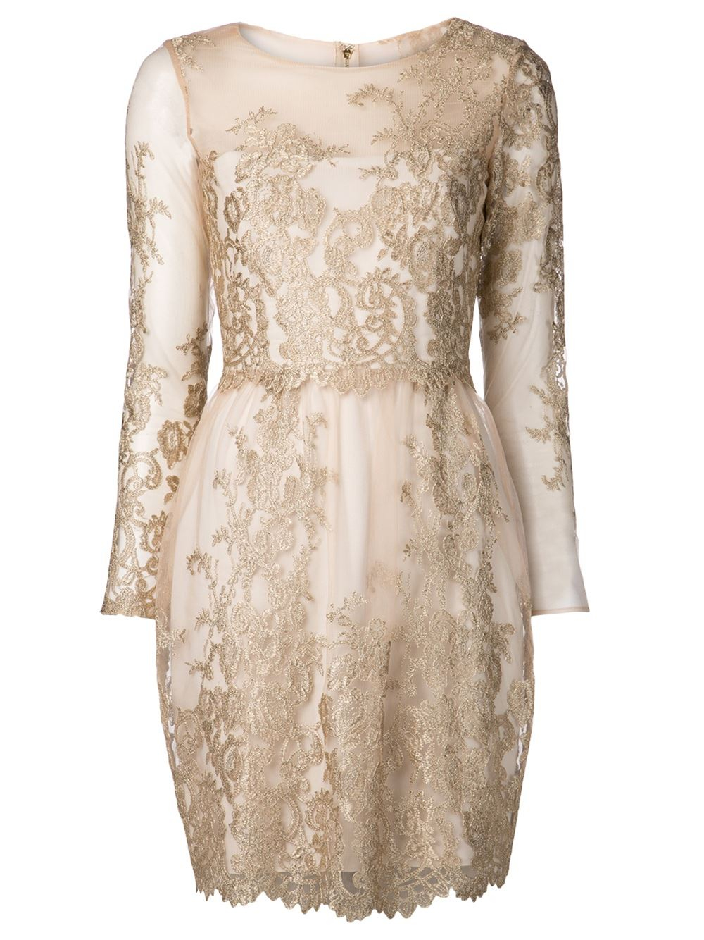 Notte by marchesa Metallic Lace Cocktail Dress in White | Lyst