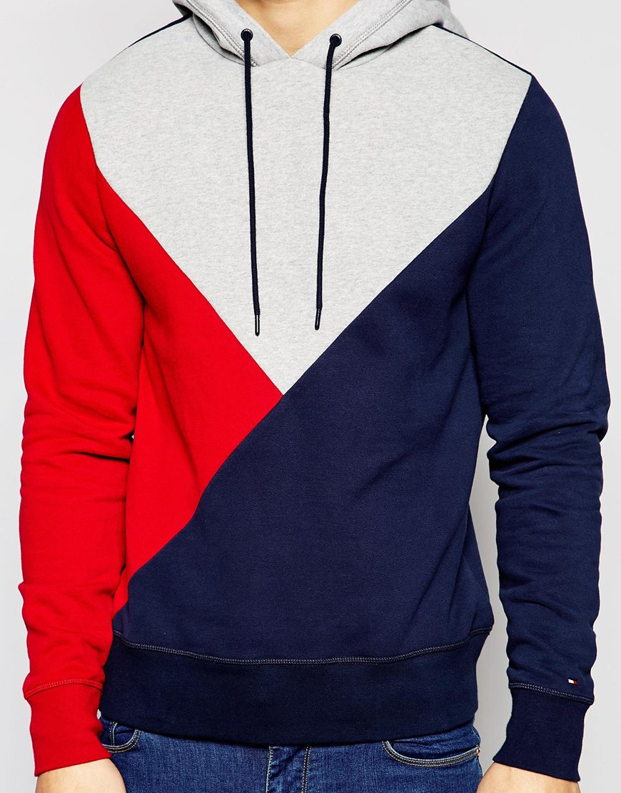 Lyst - Tommy Hilfiger Hoodie With Block Colour in Blue for Men