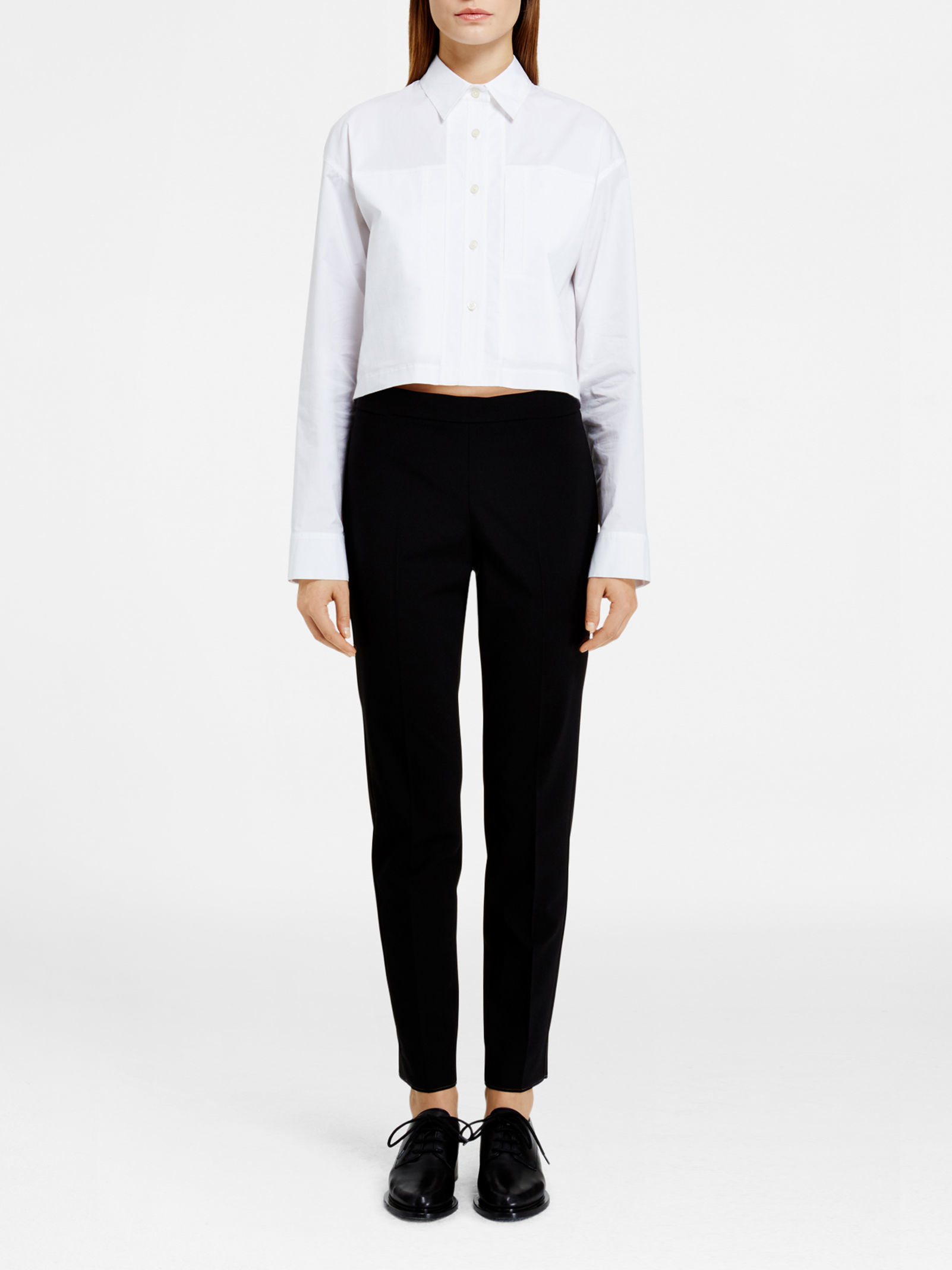 big collared white shirt