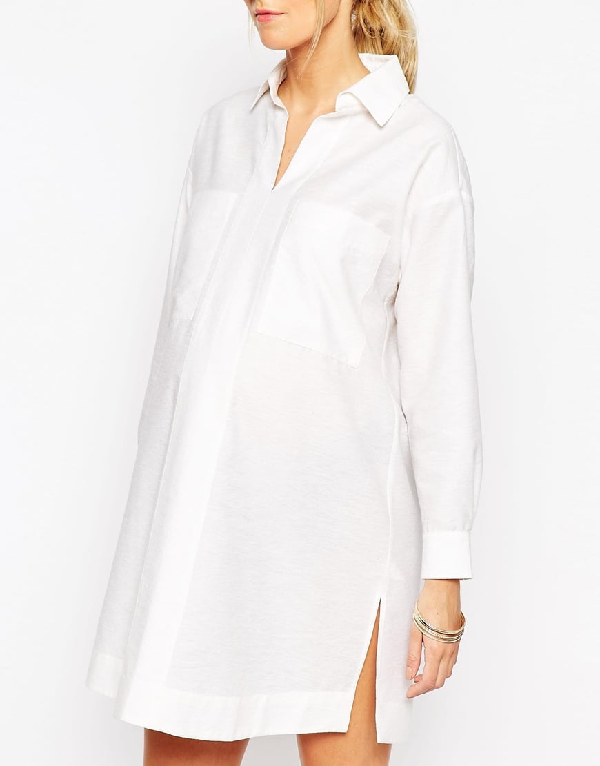 white oversized shirt dress