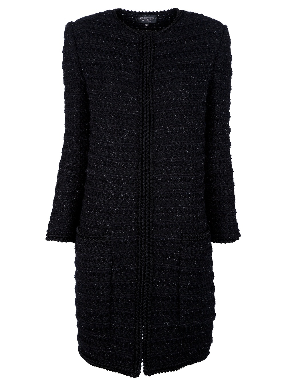 Giambattista valli Classic Straight Coat in Black | Lyst