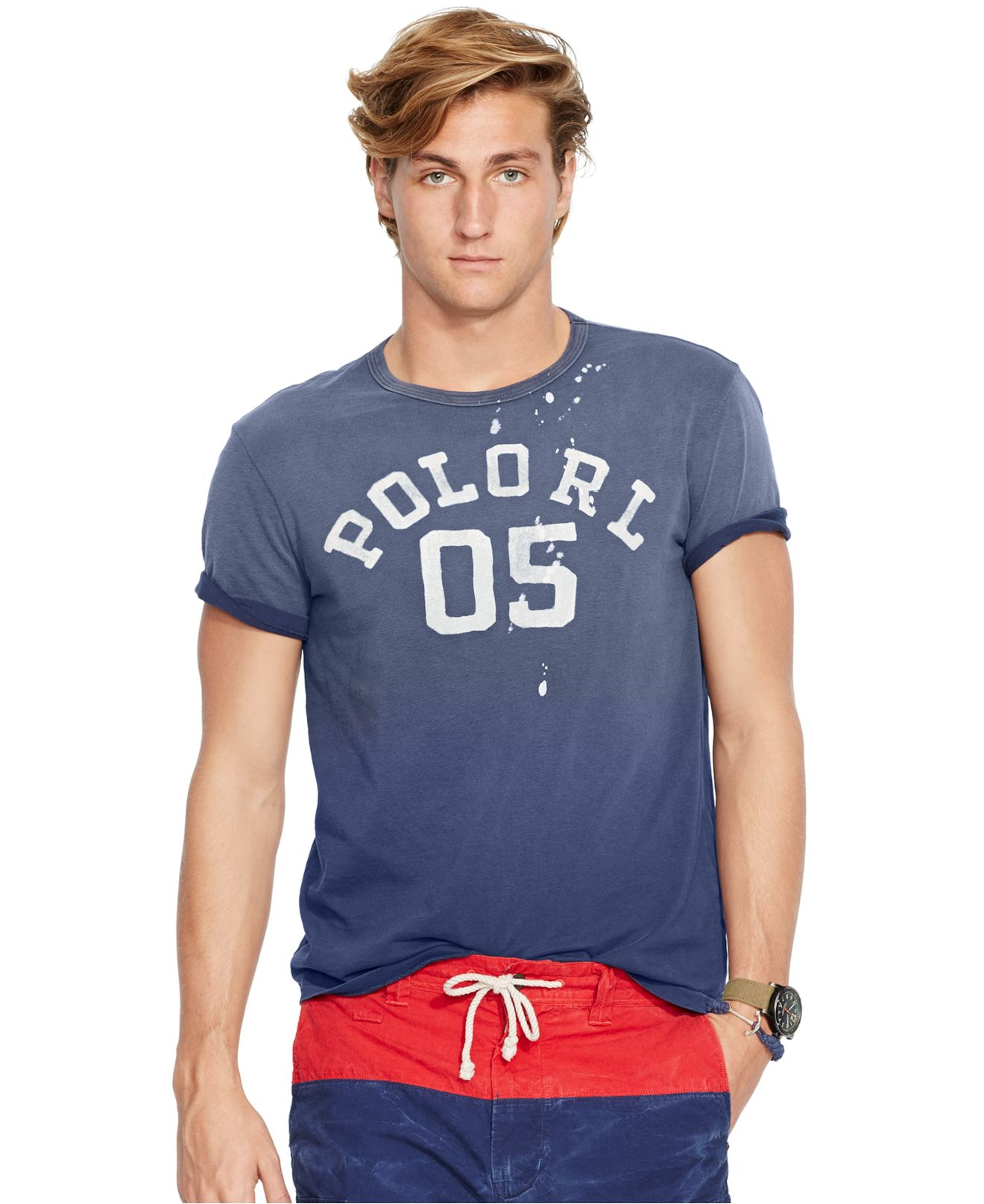 Polo ralph lauren Varsity Graphic Tshirt in Blue for Men Lyst
