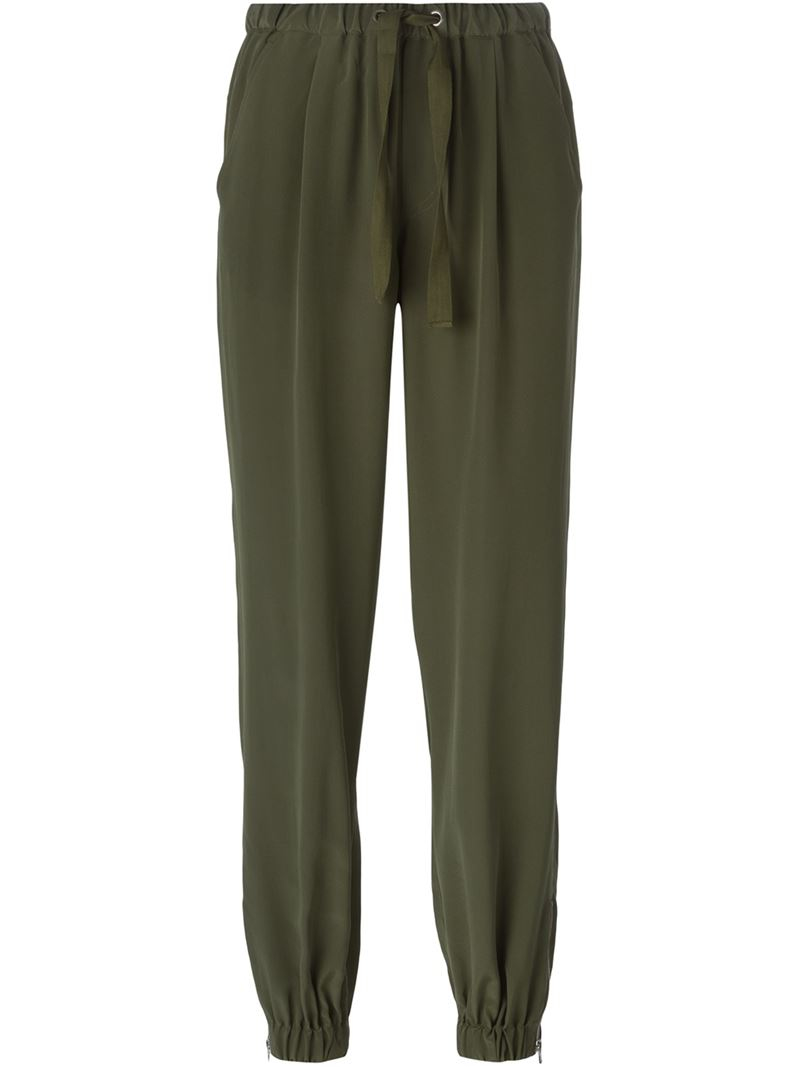 Lyst - Red Valentino Gathered Ankle Trousers in Green