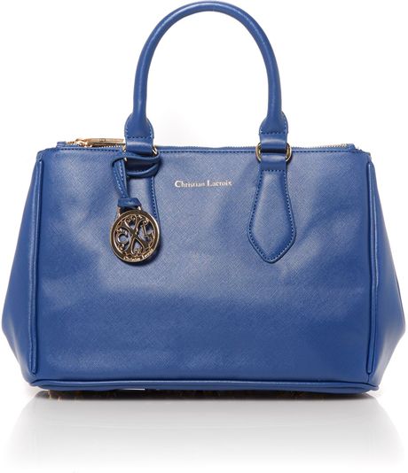 Christian Lacroix Eternity Blue Medium Saffiano Tote Bag in Blue | Lyst
