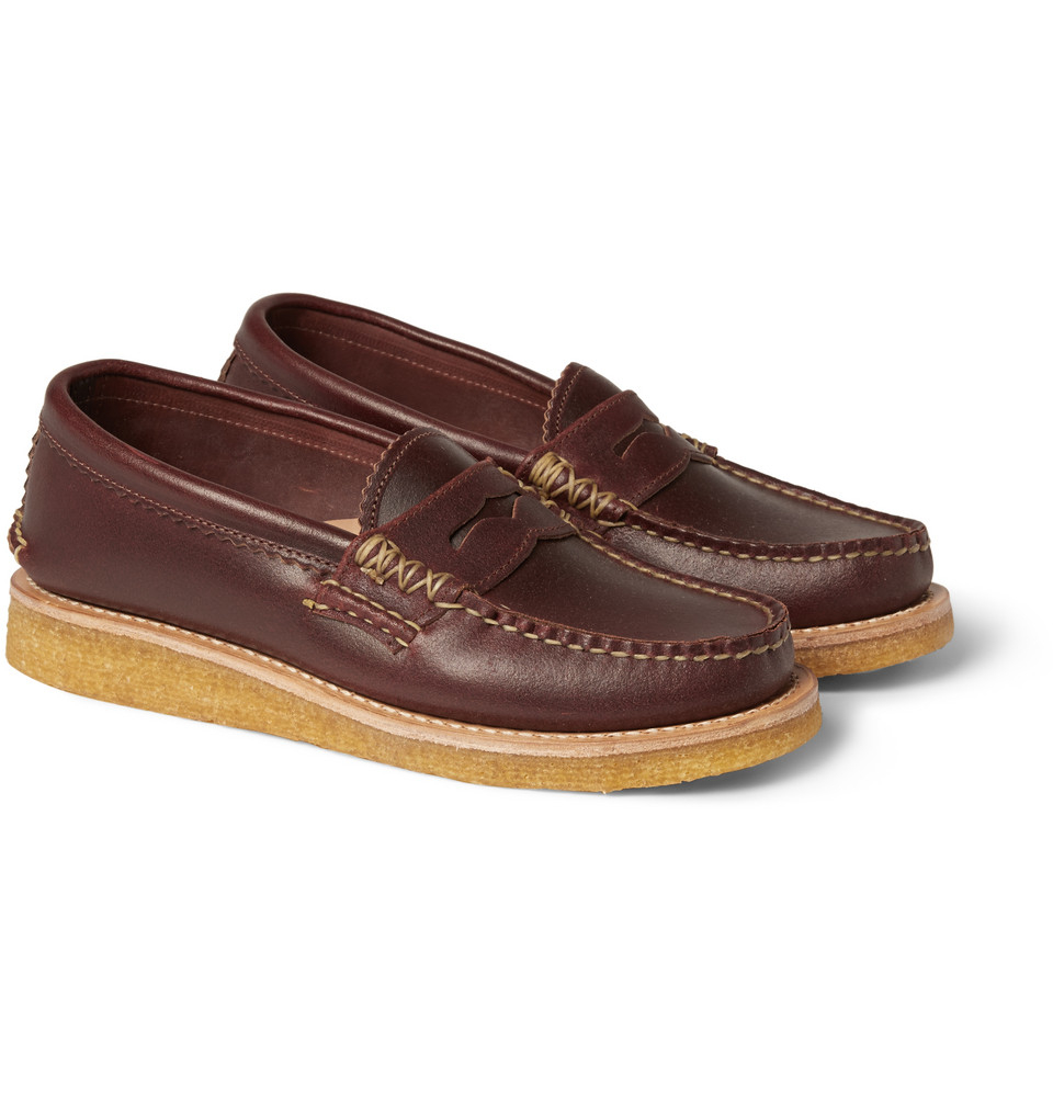 yuketen loafers lyst yuketen leather loafers in brown for yuketen loafers lyst yuketen leather loafers in brown for