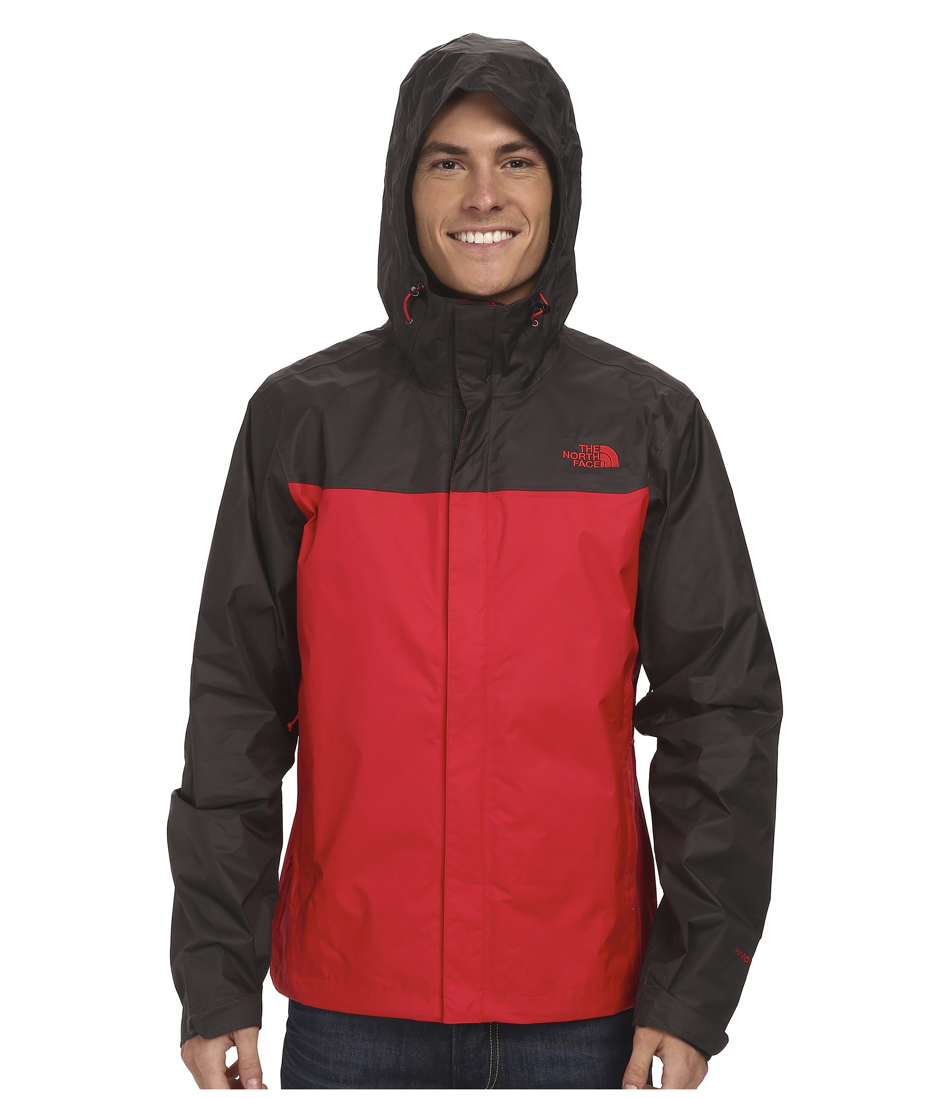 north face venture jacket red