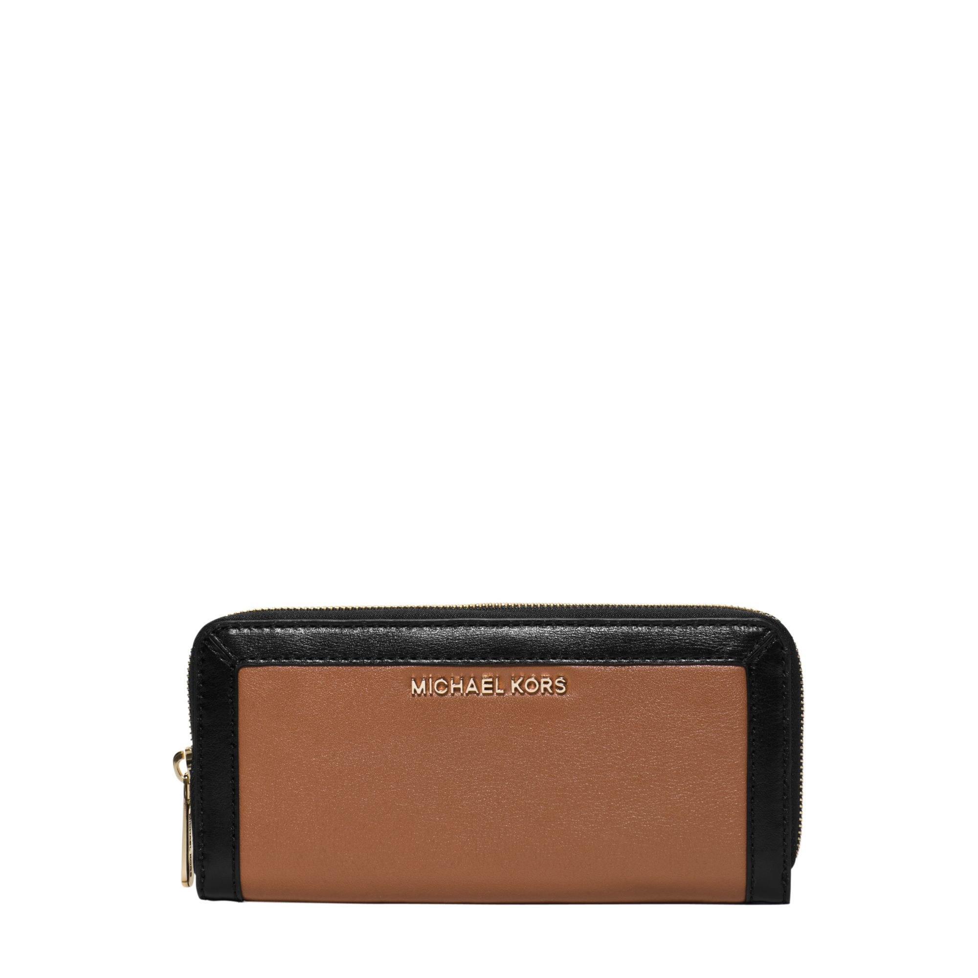 Lyst - Michael Kors Jet Set Two-tone Leather Continental Wallet in Black