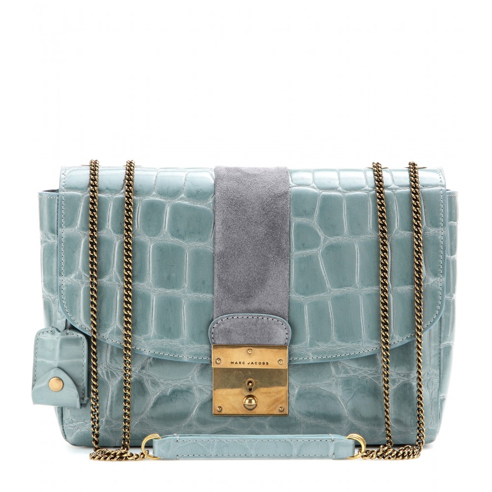 Marc jacobs Mini Polly Leather Shoulder Bag in Gold (cloud/antique ...