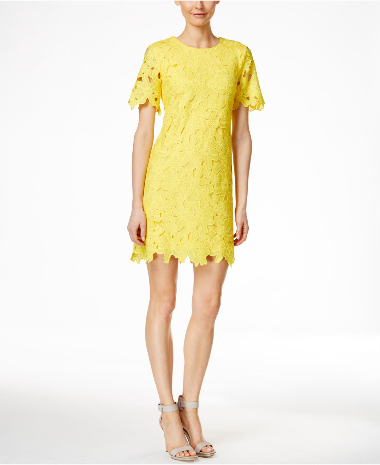 Watch - Lace yellow dress with sleeves video Look - Lace yellow dress with sleeves video
