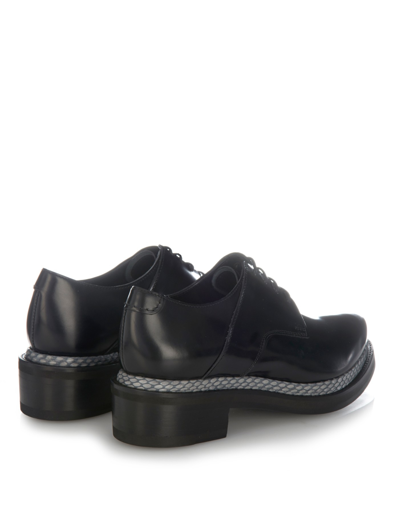 Lyst - Acne Studios Lark Snake Con Lace-Up Shoes in Black