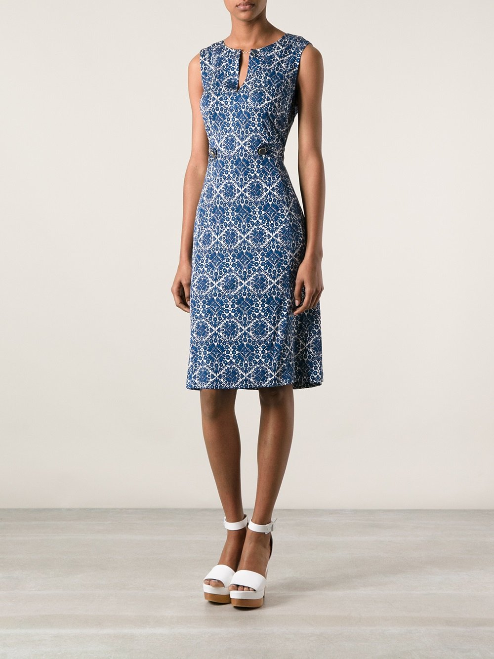 tory burch printed tie shoulder beach midi dress