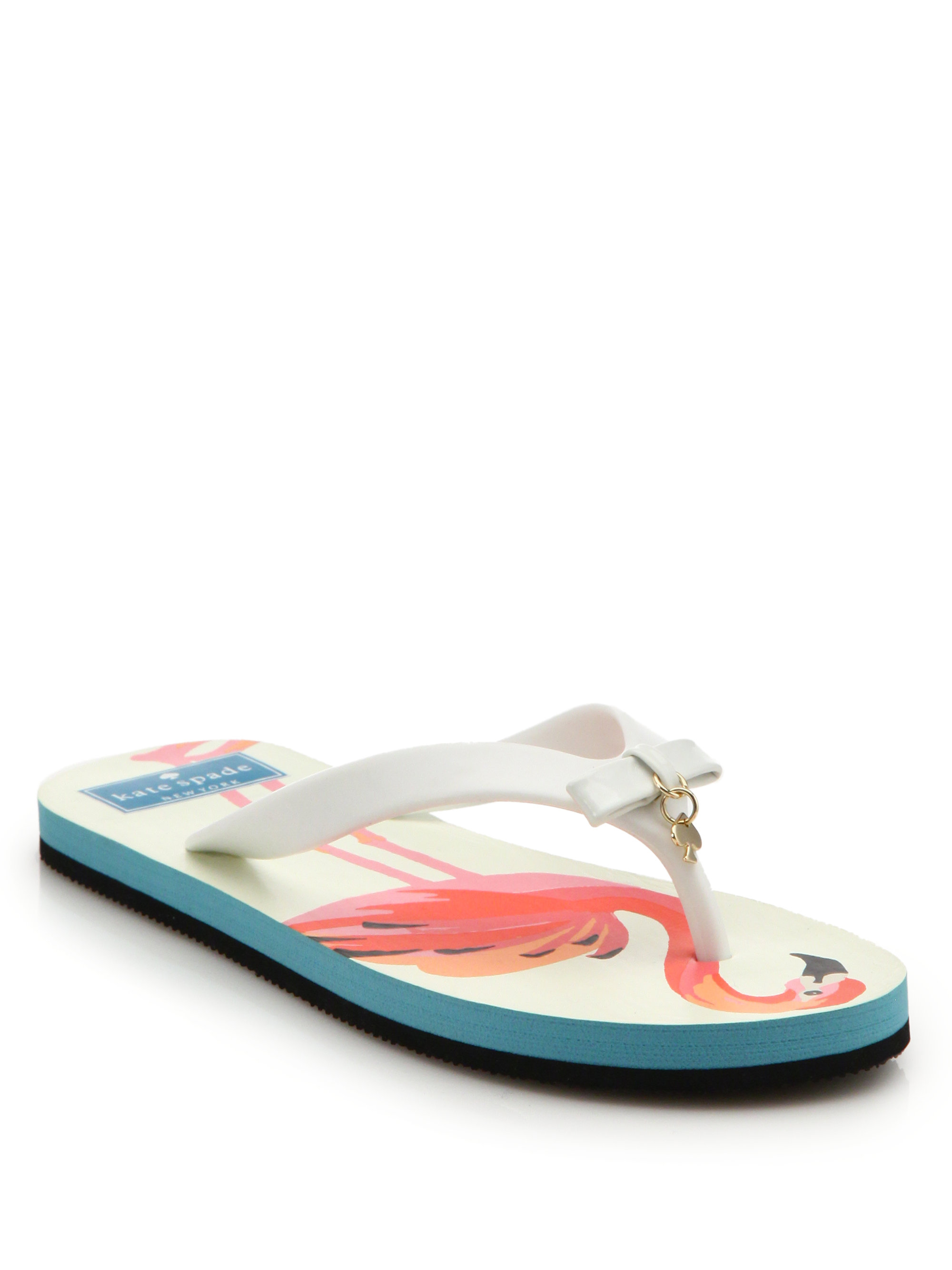 Lyst Kate Spade New York Fifi Charm Rubber Thong Sandals in White