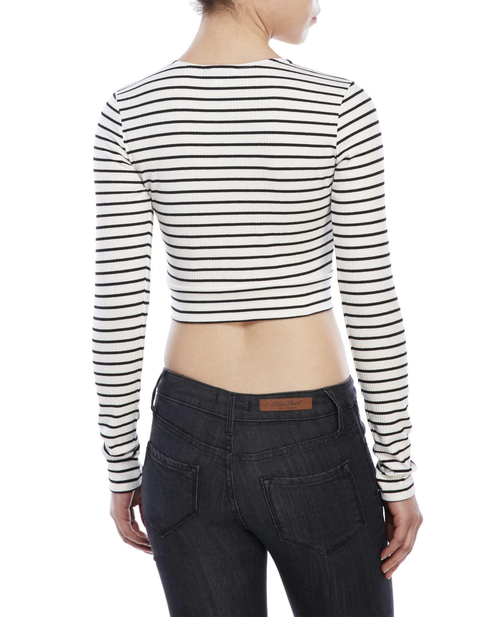 Lyst - Cotton Candy Stripe Lace-Up Crop Top in White