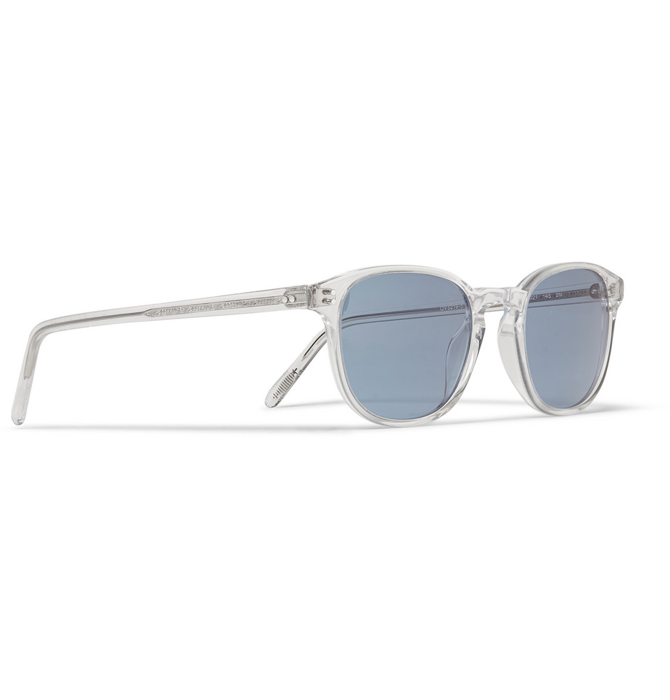 Oliver Peoples Fairmont Crystal Acetate Round Frame Sunglasses In Blue For Men Lyst