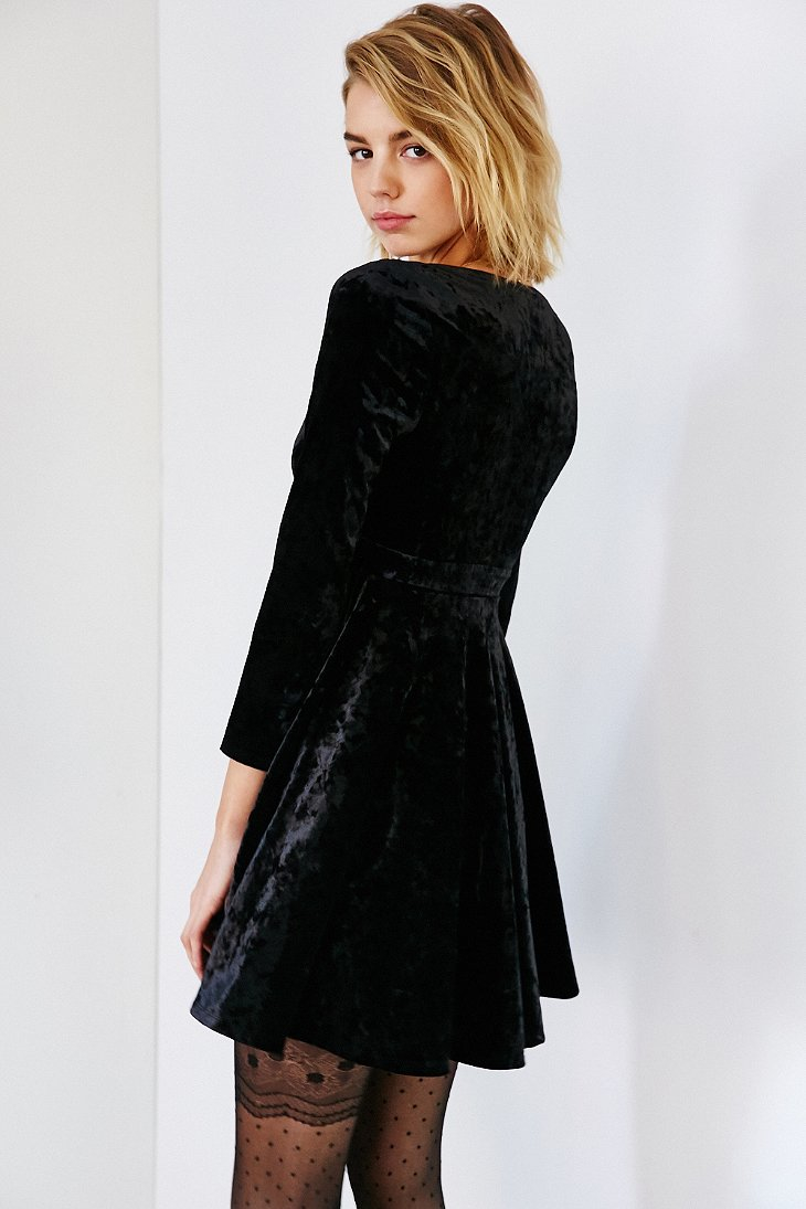 Kimchi blue Juliet Velvet Babydoll Dress in Black Lyst