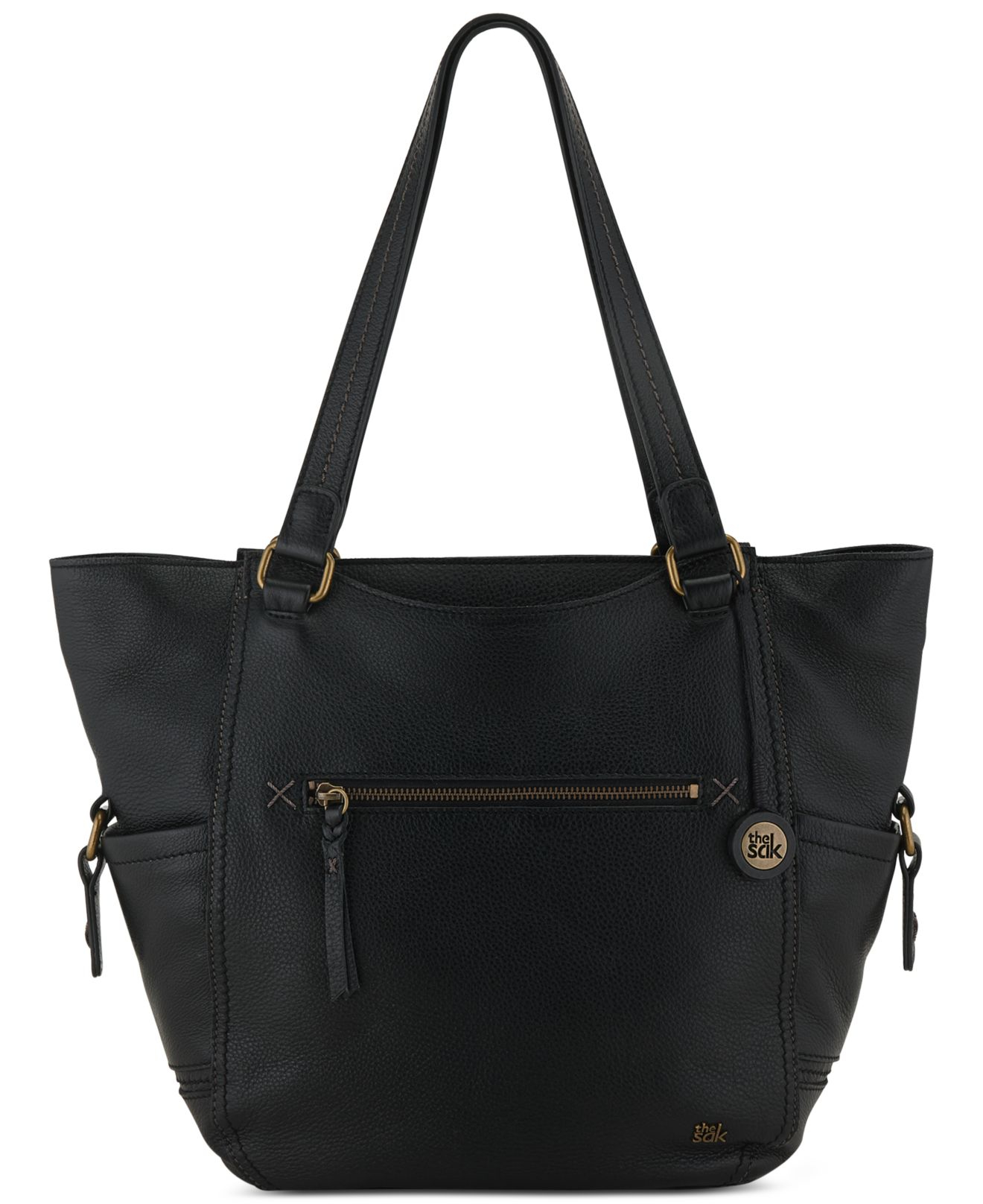 The sak Kendra Leather Work Tote in Black (Stone Perf) | Lyst