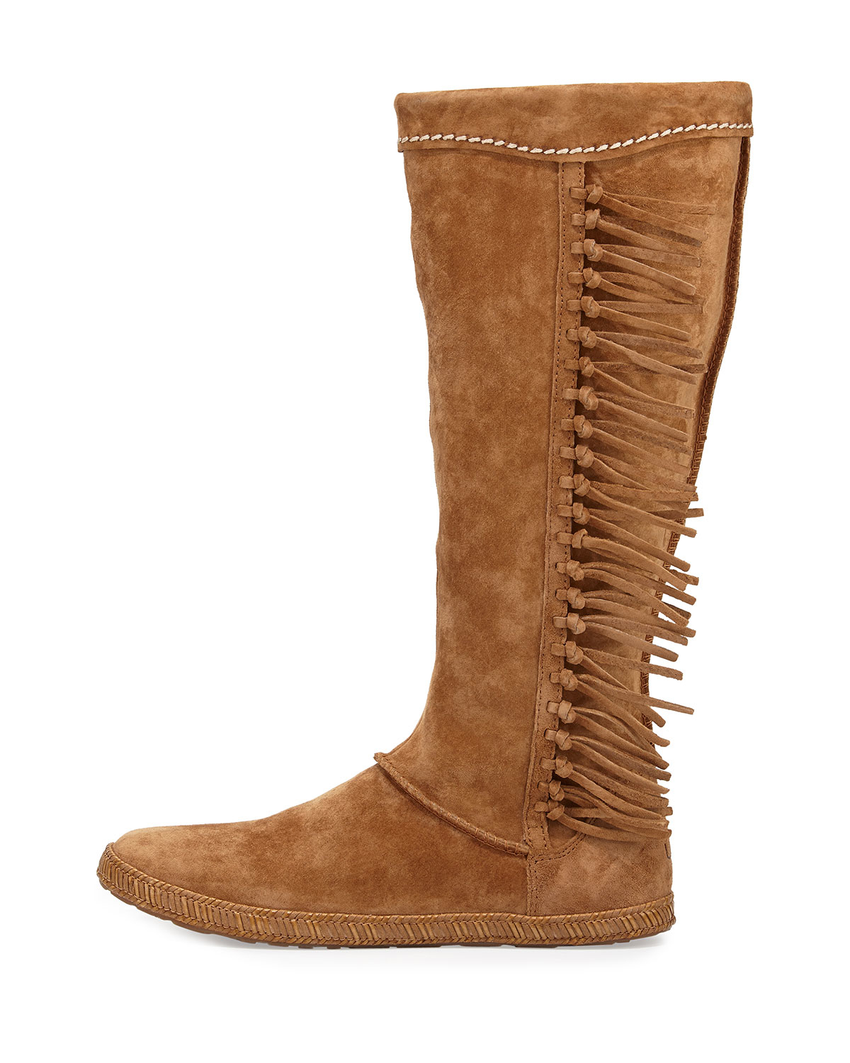 Ugg Mammoth Suede Fringe Boot in Brown | Lyst