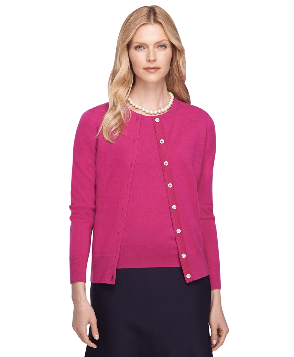Lyst - Brooks Brothers Cashmere Cardigan in Pink