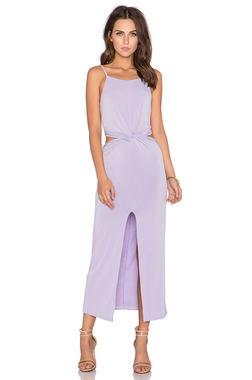 Front slit maxi dress