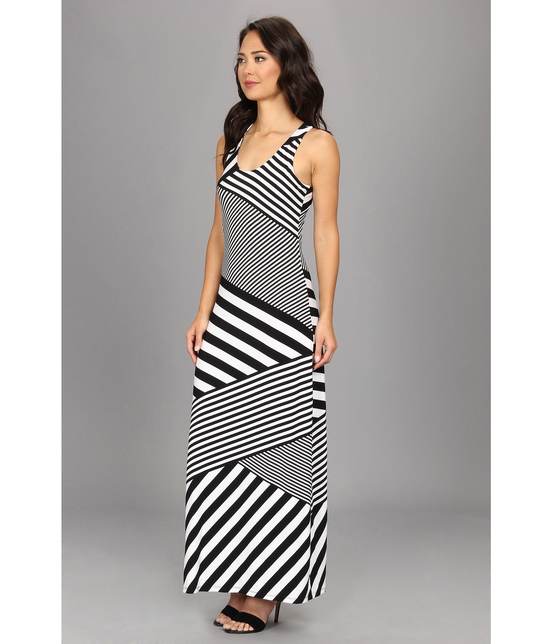 calvin klein striped maxi dress