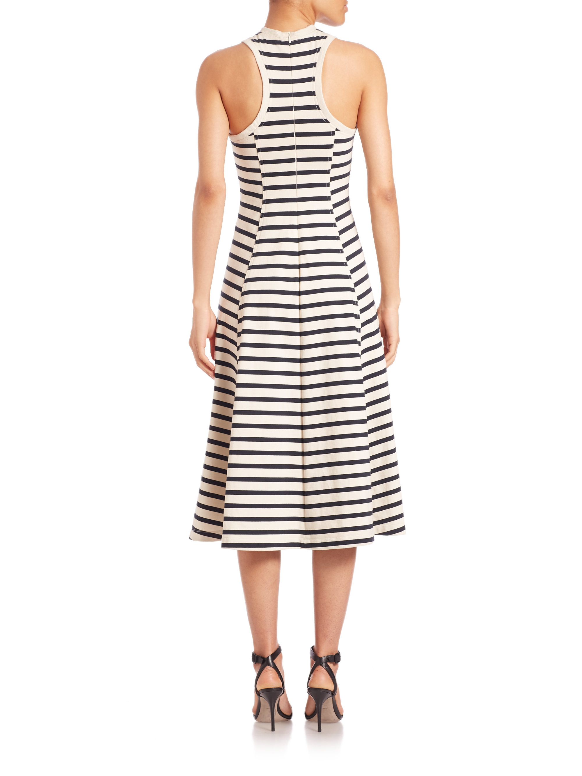 lyst t by wang striped jersey tank dress in black lyst t by wang striped jersey tank dress in black