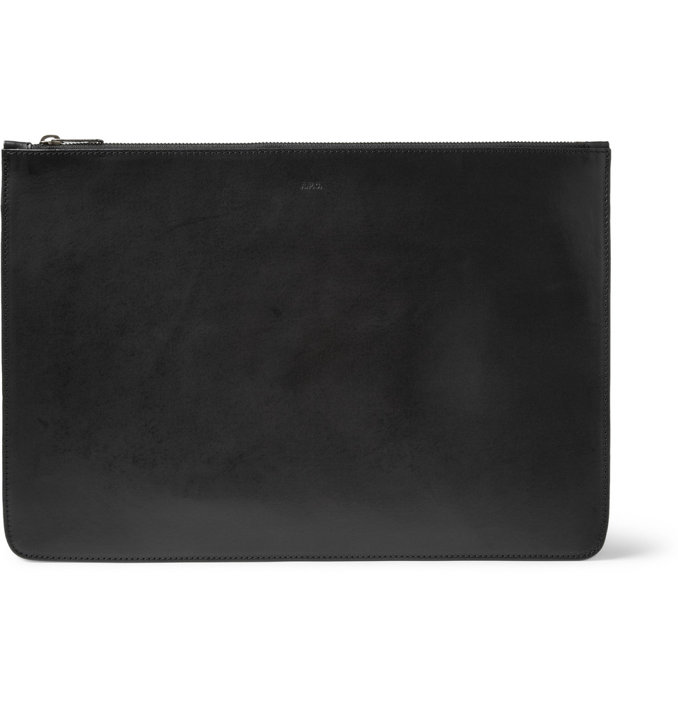 Lyst - A.P.C. Leather Document Holder in Black for Men