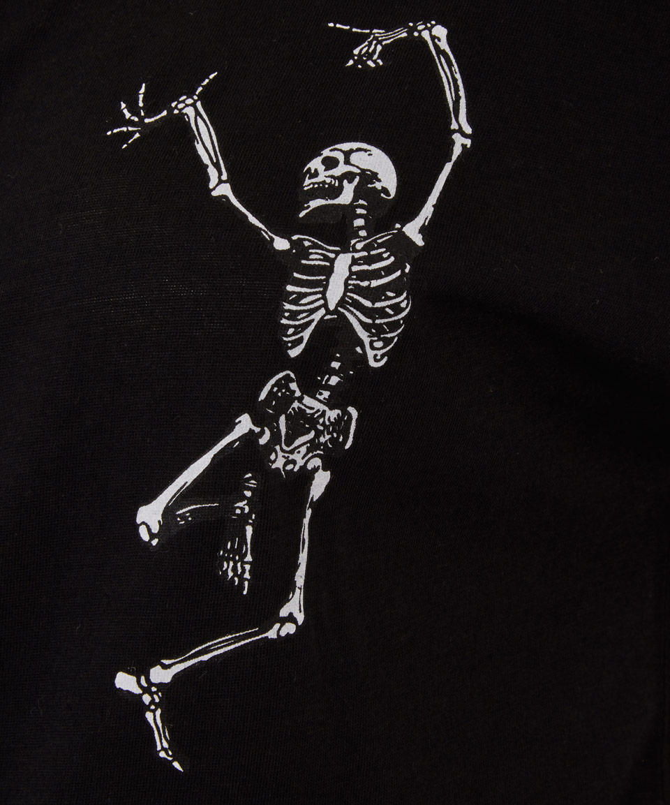 Zoe Karssen Black Mini Dancing Skeleton T Shirt In Black Lyst