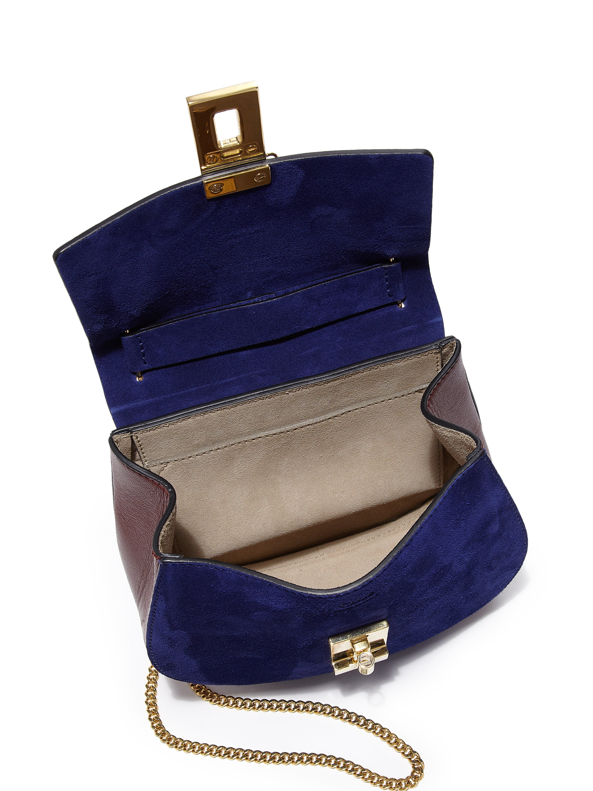 chole purses - Chlo Drew Small Two-tone Leather \u0026amp; Suede Shoulder Bag in Blue ...