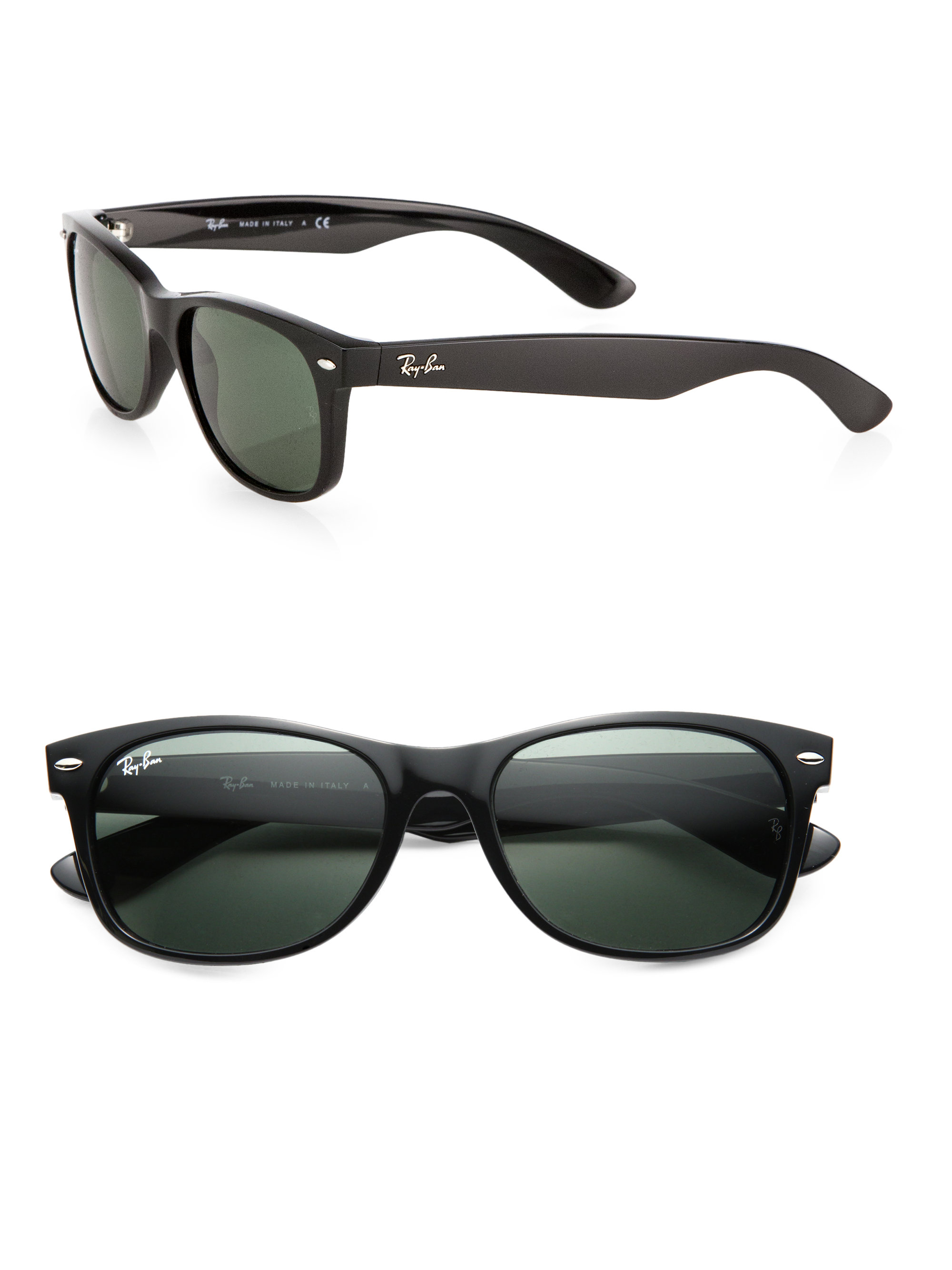 Ray Ban New Wayfarer Sunglasses In Black For Men Lyst 