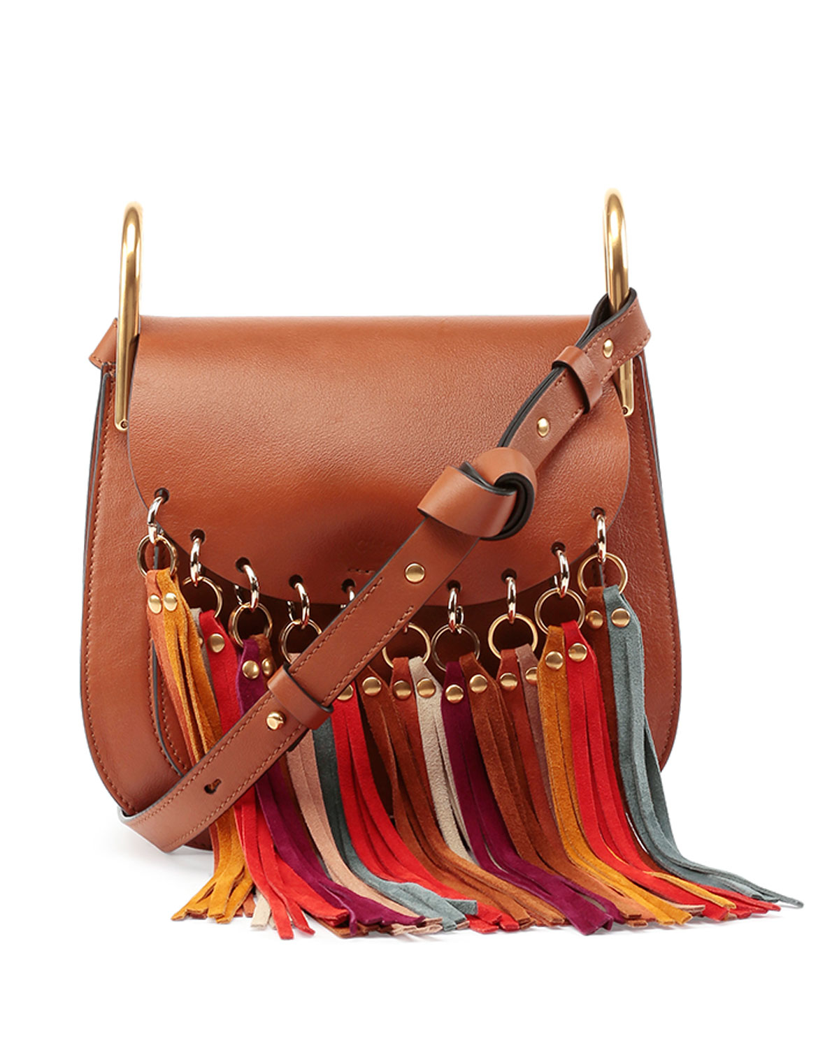 Chloé Hudson Leather Shoulder Bag in Brown (CARAMEL) Lyst