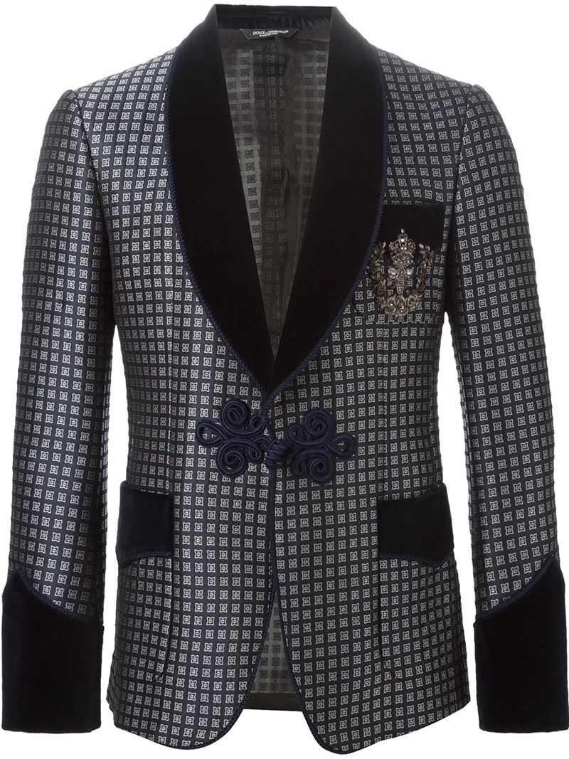 Dolce & Gabbana Smoking Jacket in Blue for Men | Lyst