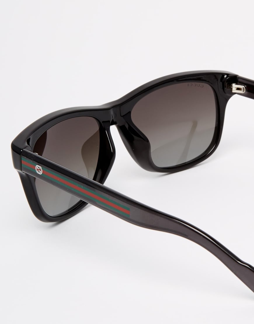 Gucci Wayfarer Style Sunglasses In Black For Men Lyst 