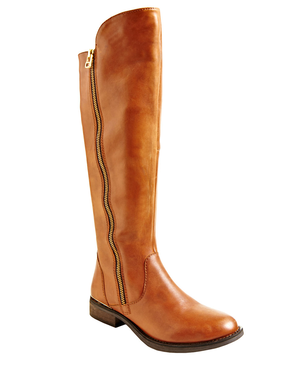 Steve madden Shawny Tall Leather Boots in Brown | Lyst