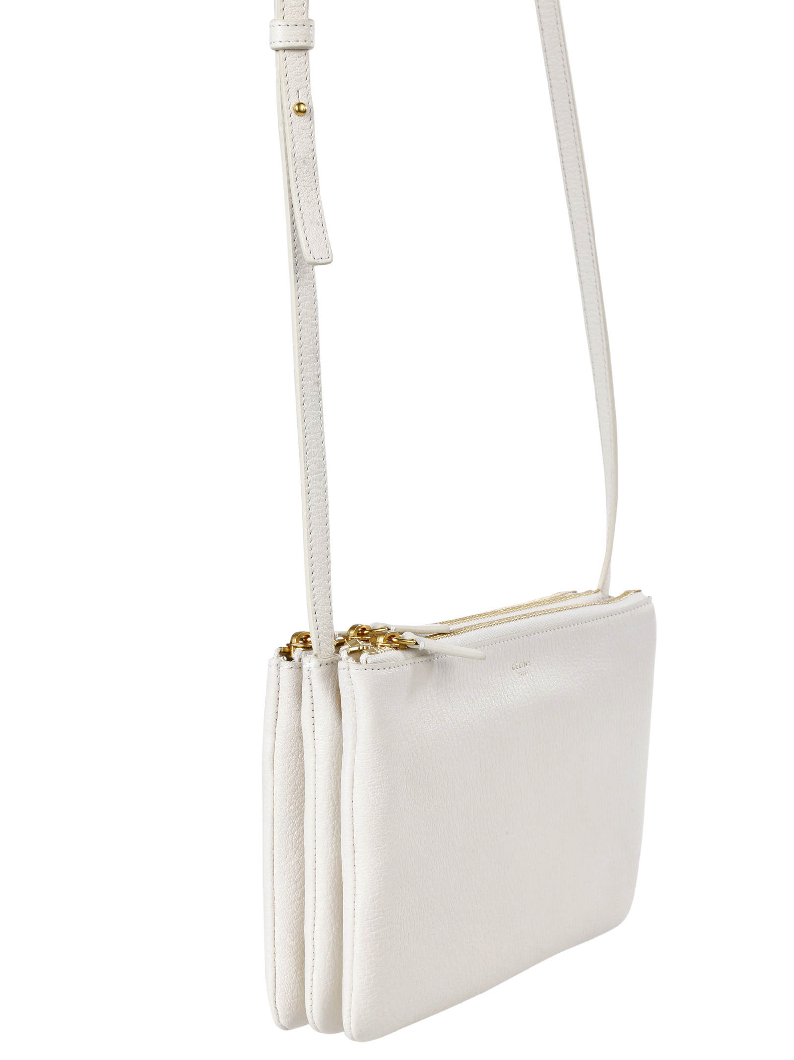 celine white handbag  