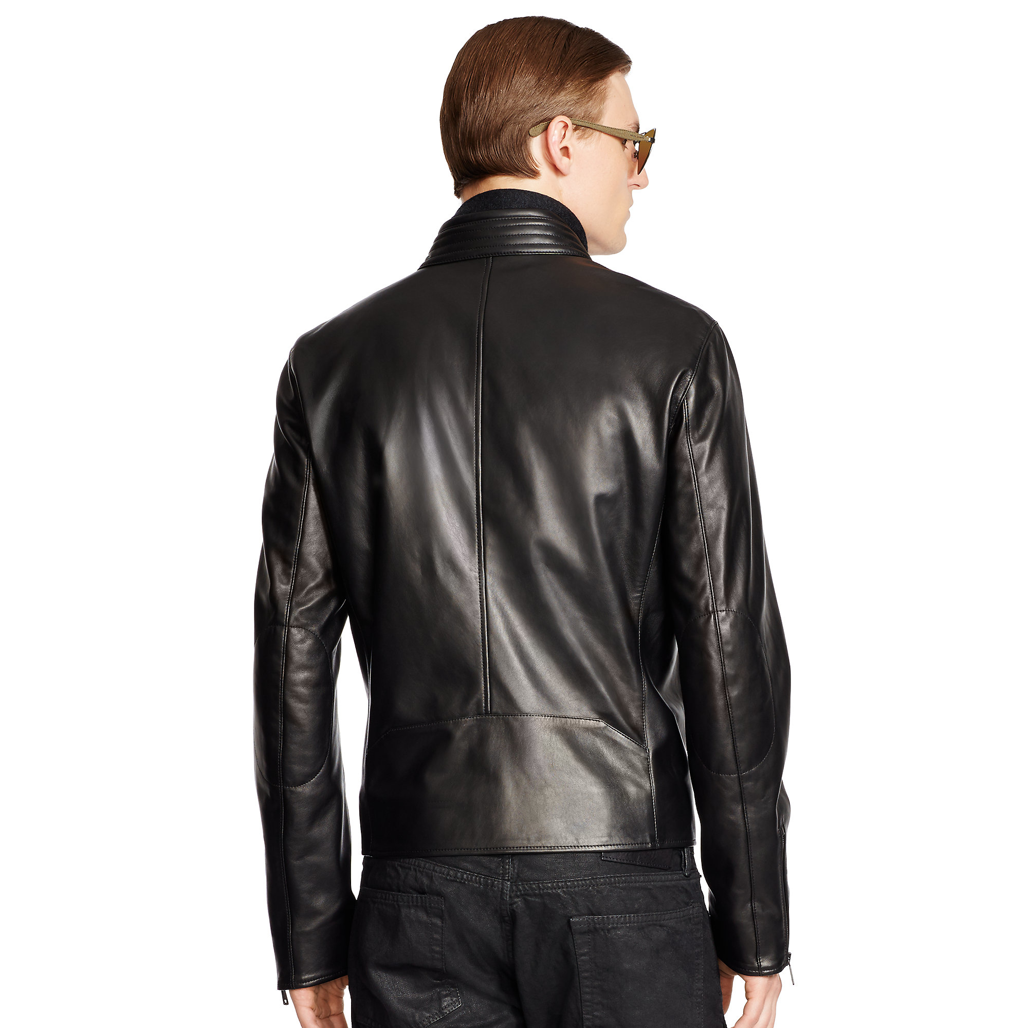 Lyst - Ralph Lauren Black Label New Altitude Leather Jacket in Black ...